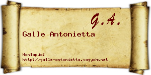 Galle Antonietta névjegykártya